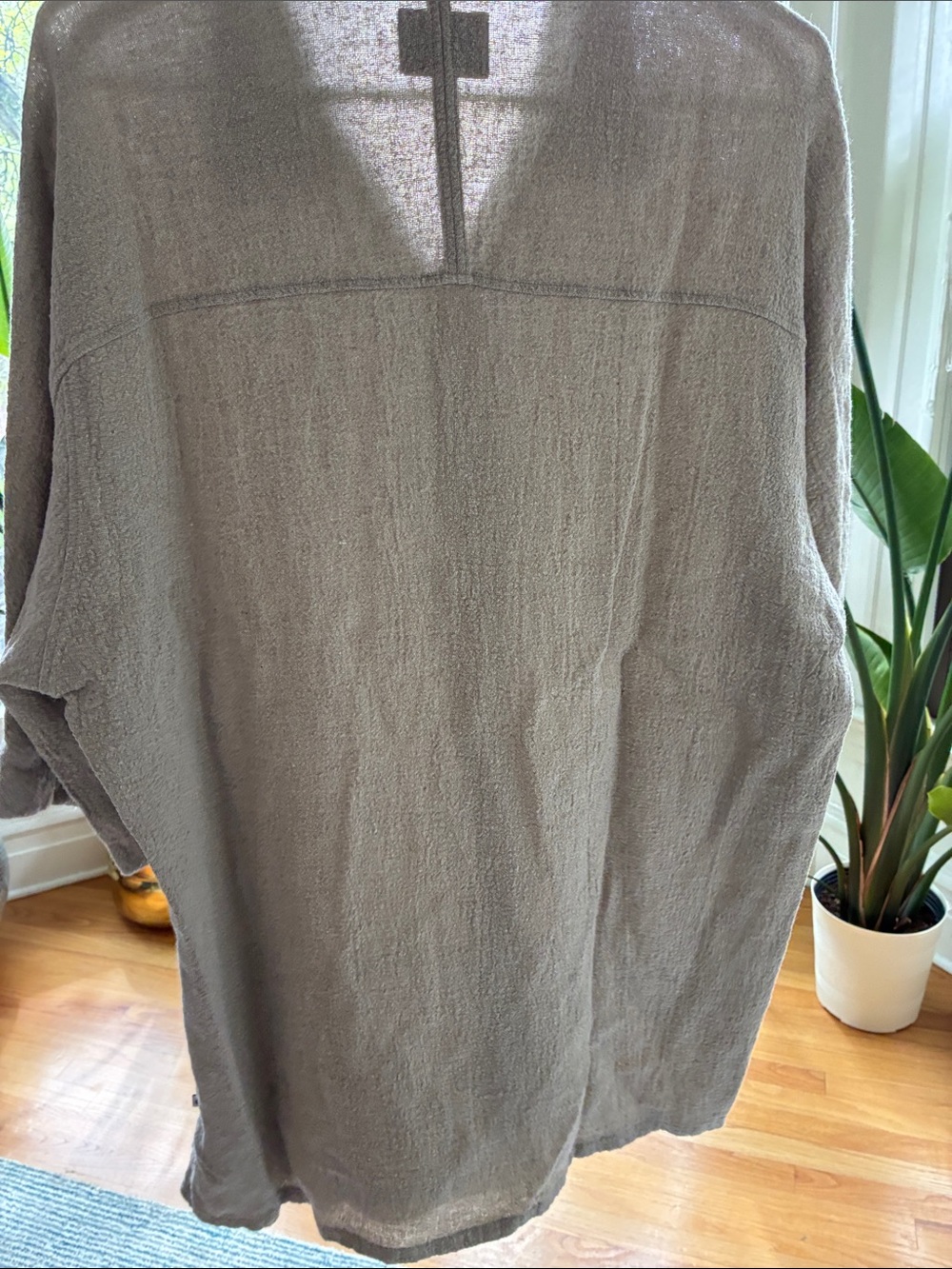 NN07 Men’s Casual Linen Button-Down Shirt in Light Beige - Picture 3 of 5